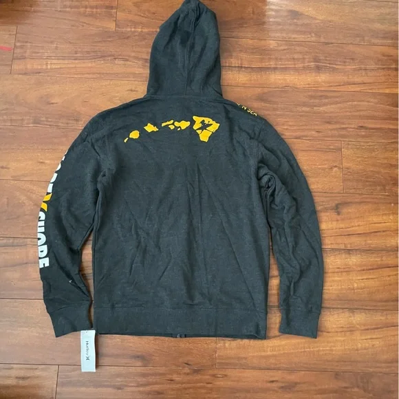 HURLEY HALEIWA HAWAII SURFS UP GRAY HOODIE SZ MEDIUM M - Picture 7 of 7
